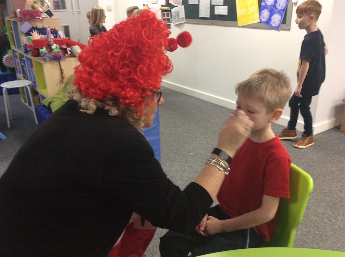 Year1Middletho1's tweet photo. Having our noses painted for Red Nose Day. https://t.co/dgTTsUkjXJ