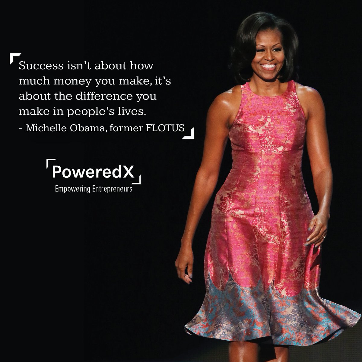 PoweredX_'s tweet photo. Changing the big picture takes time...and the best thing to do is focus on the things that we can make in our lives if we’re doing all that. That becomes the collage of real change. #MichelleObama 
#PoweredX #CoBuild #success #makeachange #makeadifference https://t.co/sTt9ohbvMn