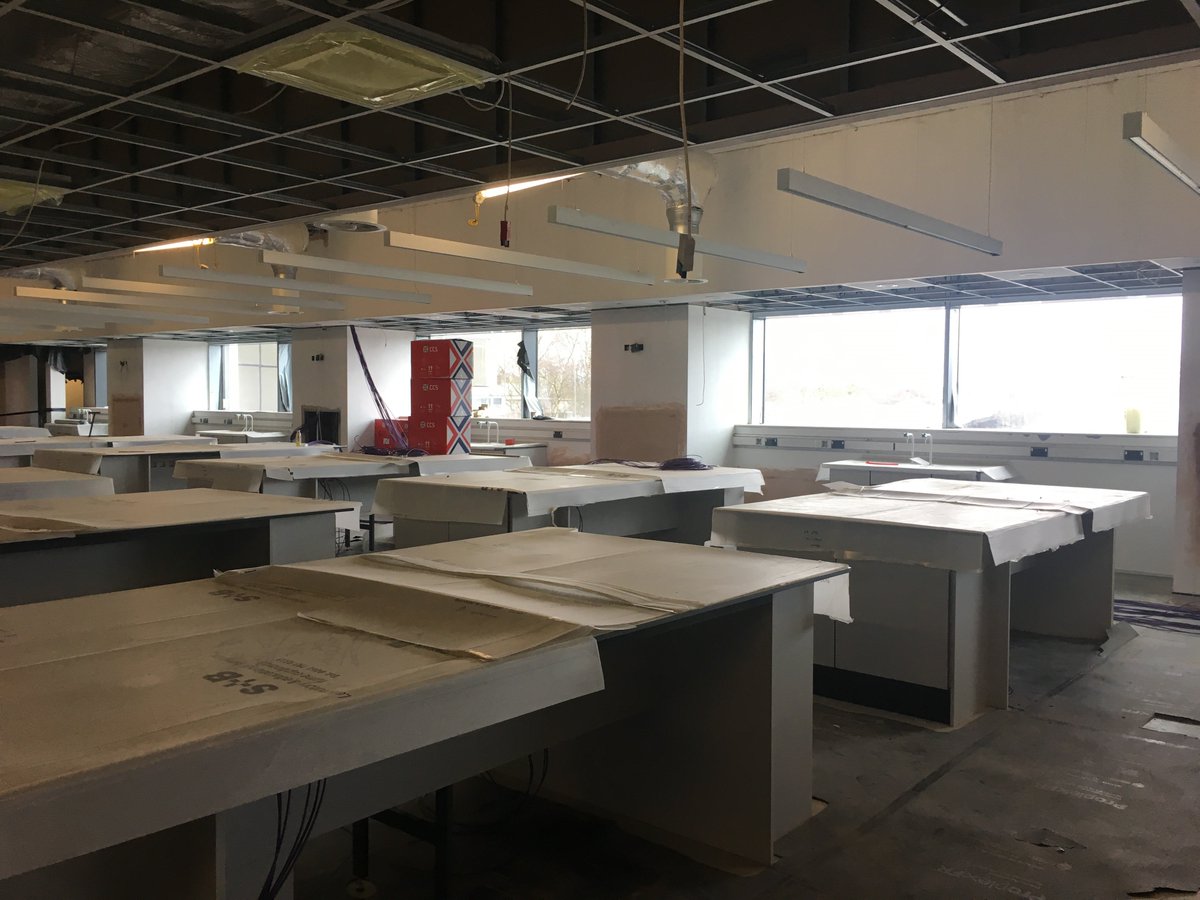 ajfloorcraft's tweet photo. The Science Laboratories @KeeleUniversity are coming along nicely under the expert project management of @GFTomlinson and will be a fantastic space for the students. Our painting and decorating team is busy working on the project.
#painting #decorating #construction https://t.co/sIdnCVzfcJ