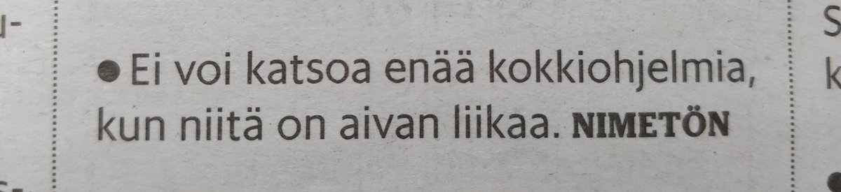 metrontekstarit's tweet photo. Ihan liikaa kokkiohjelmia! https://t.co/JILs8hcj7y