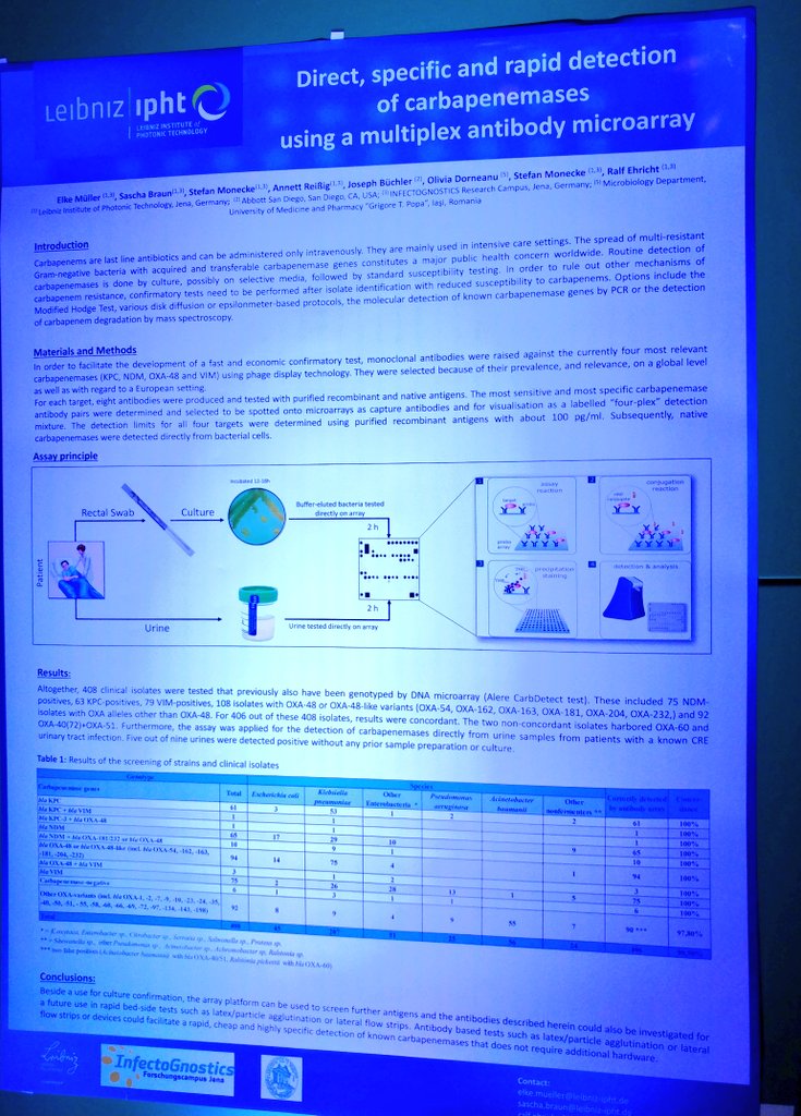 InfectoGnostics's tweet image. Our campus members @UKJ_Jena and @Leibniz_IPHT also present their  #AMR research on several posters at the #AMRConference in Berlin. Have a look!