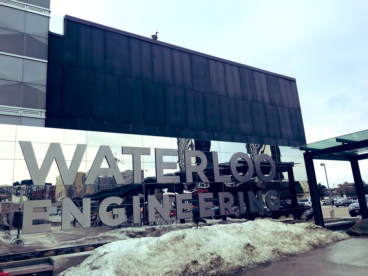 WaterlooENG's tweet image. Good morning from #WaterlooEngineering &amp;amp; our feathered friends who seem to love our sign much as we do!