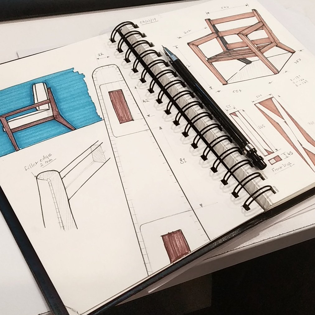 Every design work is like a study in itself. #alwayslearning 
#sketch #furniture #kimxgensapa