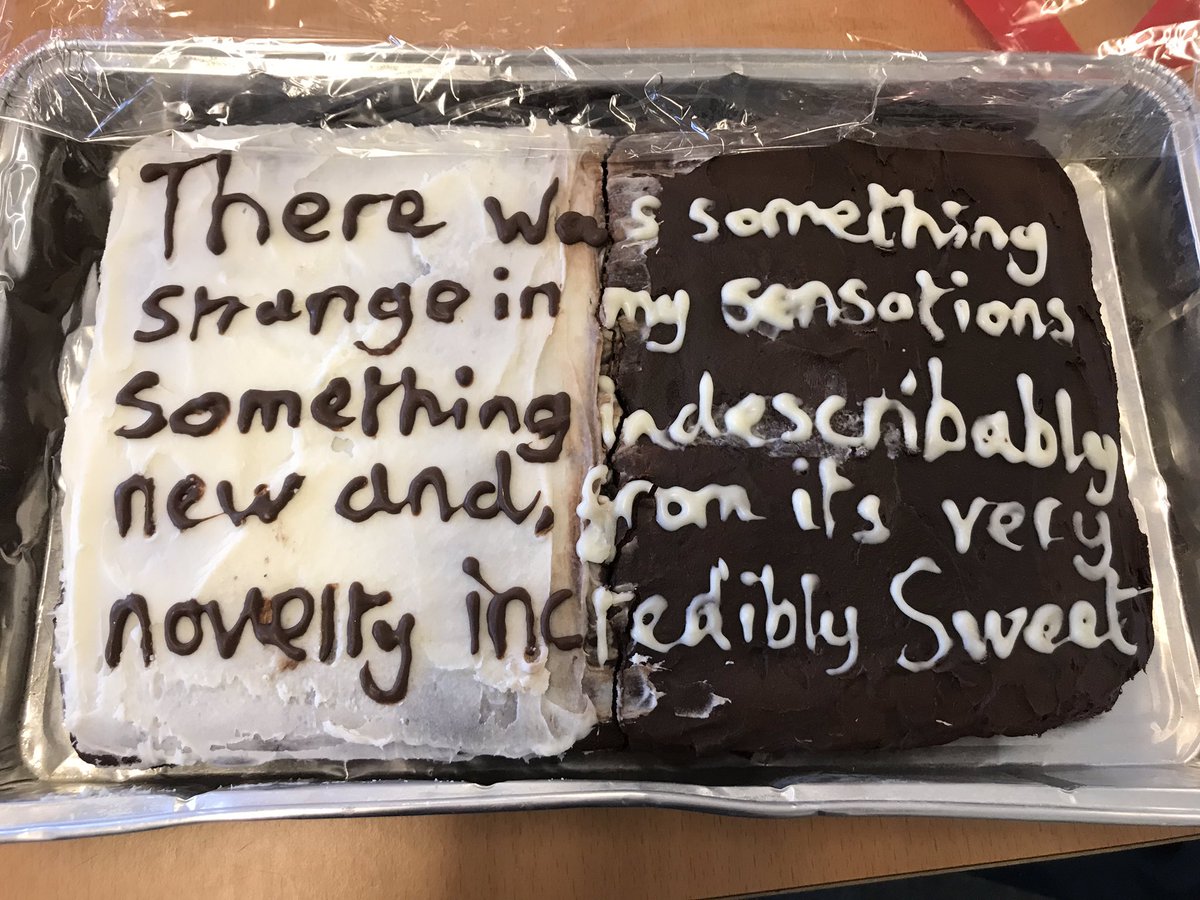 MissCotton_'s tweet photo. Itโs safe to say that our Y10 students have certainly embraced our #interleaved #GCSE and are completely engrossed in #JekyllandHyde
Itโs #Cake Friday ๐๐๐ป Thank you Lucy!
@HSLC_English @Team_English1 @EngChatUK @AQAEnglish https://t.co/xu31YPyQX3