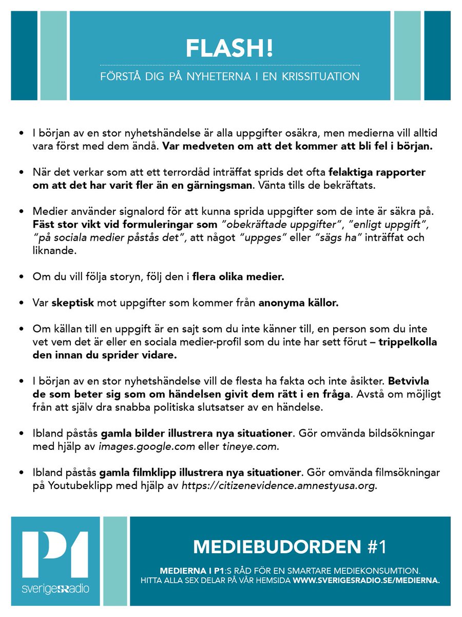 medierna's tweet image. I akuta nyhetslägen som Nya Zeeland gäller det hålla huvudet kallt. Läs vårt Mediebudord #1: