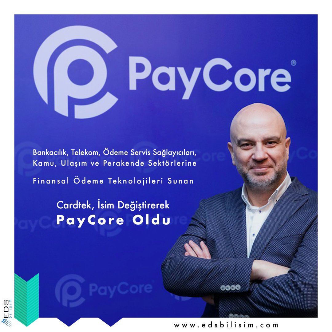 edsbilisim's tweet photo. #Cardtek ismini #Paycore olarak değiştirerek hizmetlerine devam ediyor. #Bankacılık #telekom #ödemeservisleri #akıllıkart https://t.co/RSZmnvXusI