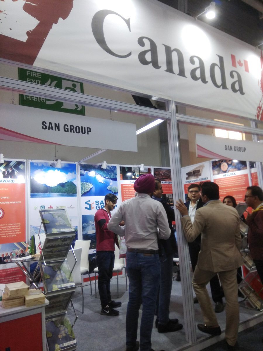 CanadainIndia's tweet photo. Why choose #CanadianWood? Cdn cos. &amp; @TradeTeamIndia presented benefits of Cdn wood at @delhiwood2019 — a great forum to network &amp; discuss business!
Delighted to have #BCFII Pres/CEO Michael Loseth &amp; #CanadaWood Pres Bruce St. at #DelhiWood2019 this week. #TimeToDiversify https://t.co/7jQr75J54z