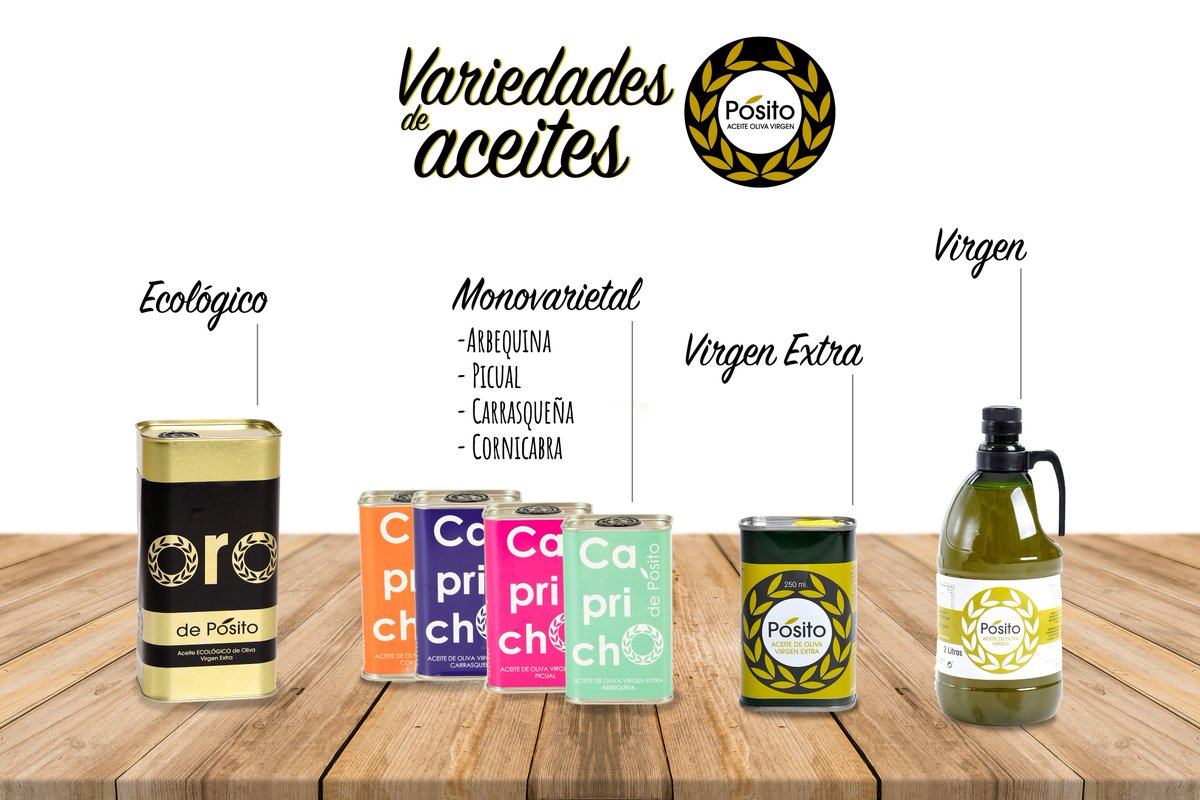 Aceite de oliva con carácter producido en diferentes variedades y presentaciones, que se adapta al máximo a tus necesidades.

¡Elige el #AceitePósito que concuerde más contigo!

#AceitesPósito #AceiteOliva #Aove #Monovarietal #AceiteOlivaMonovarietal #TiendaOnline