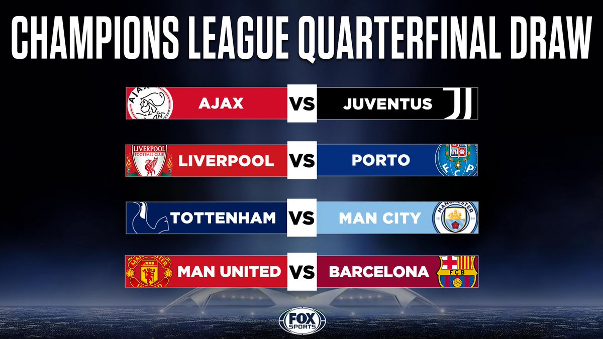 FOXSoccer's tweet photo. The Champions League quarterfinals are set! 😍 https://t.co/PcORBpTg7l