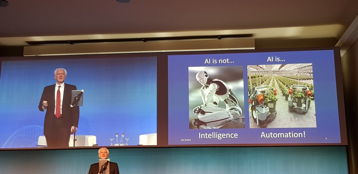 Inno3news's tweet photo. Jerry #Kaplan della #Stanford #university al #SapExecutiveSummit: "#AI non è intelligenza, è automazione. E l'automazione porta a maggiore produttività, salute, domanda e lavoro" #digitaltransformation https://t.co/aLAVhz6NCR