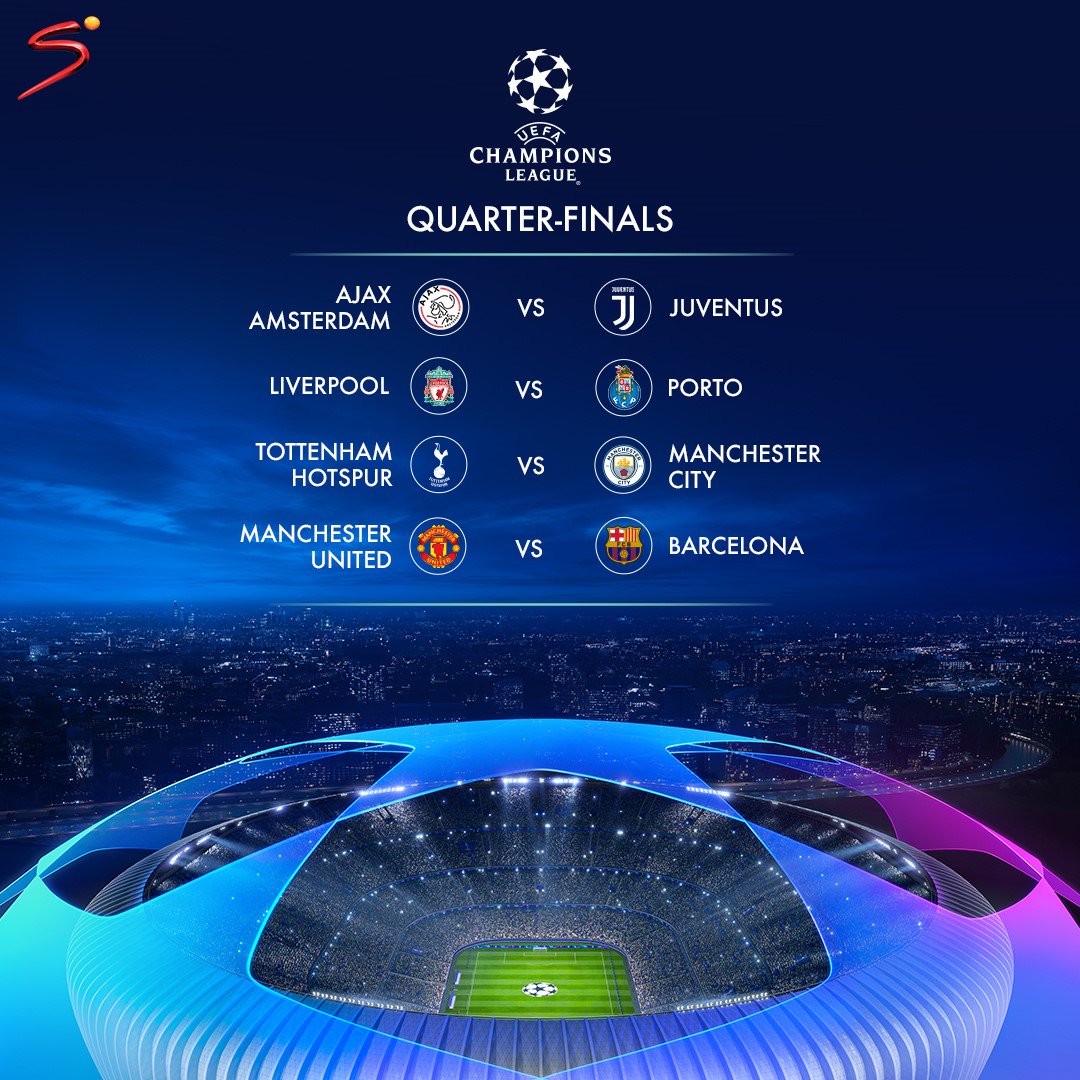 champions league quarter final teams 2019