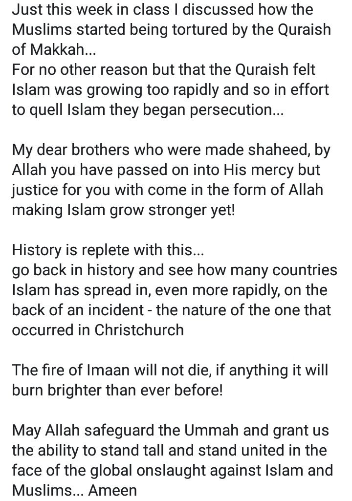 bint_ansarmeeah's tweet photo. #Christchurch #newzealand #ChristchurchMosqueAttack https://t.co/hKwMgmVzrG