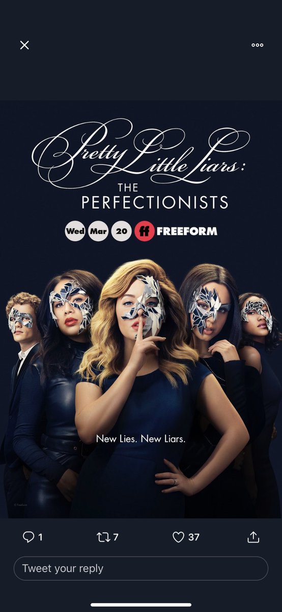 BPRivera17's tweet photo. They say Emison is over, but then why does Ali have her ring on in every freaking promo and bts picture  #PLLThePerfectionistsb #Emison https://t.co/R7CiZNNUPN