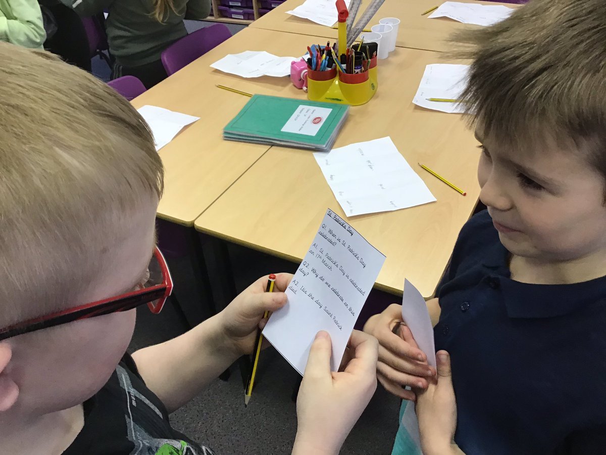 WBJYear3's tweet image. @WBJJuniorSchool We are learning all about St. Patrick’s Day by teaching each other facts with tell me more cards! #wbjscelebrations #wbjssmsc #talklessteaching