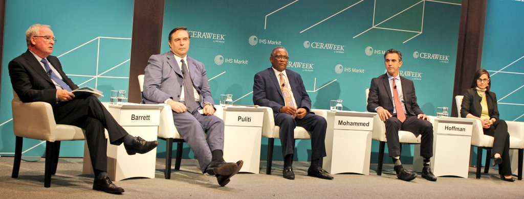 nnpclimited's tweet photo. DAY 4 @ #CERAWeek19 in #Houston: @NNPCgroup's COO Gas & Power, Engr. Sa'idu Mohammed was a Panelists on "Emerging Economies: Reinventing the Power Sector in Africa". He shared @NNPCgroup's perspectives on utilising the Nigeria's gas for power generation & industrialisation. https://t.co/mRzIATp5nr