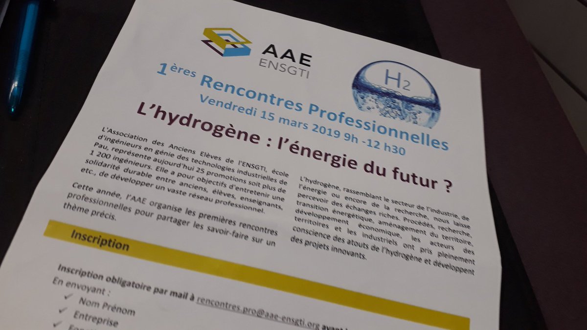 lamyengie's tweet photo. 1e Rencontres Professionnelles organisé par l'association des Anciens élèves de l ENSGTI de PAU, Sur le thème de l'Hydrogène: l' énergie du futur ? En présence de @Ville_Pau , @ENGIE_CofelyFR , @ENGIEgroup, #febus, #GNVert,#TransitionEnergetique .@pau https://t.co/tg52DUutM5