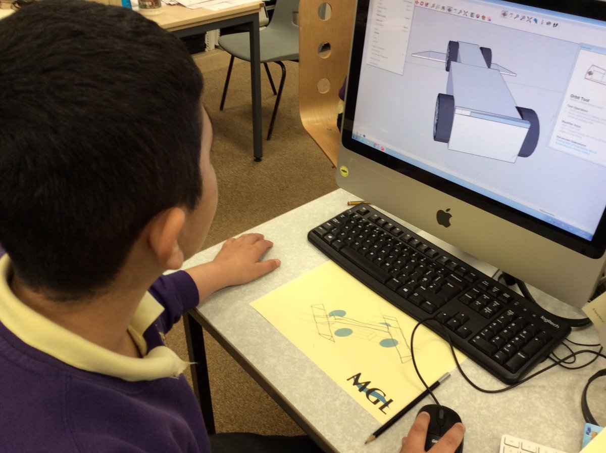 Year5Kingsley's tweet photo. 5S are working hard this morning on their computing and design skills with @MGLWorld_Paul and @MrBassComputing to create concepts of their @F1 cars to 3D Print @JeremyClarkson @RichardHammond @MrJamesMay #KingsleyComputing https://t.co/rjoumvW5ox