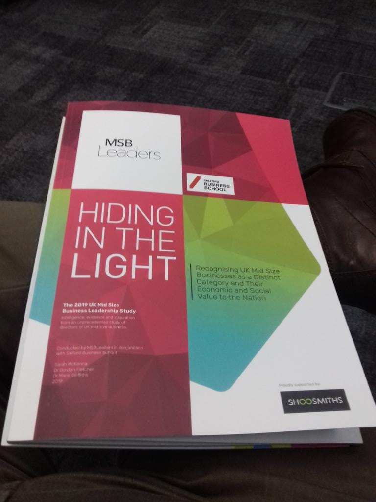 DavePSpicer's tweet photo. Great to be @shoosmiths in Manchester launching the Mid Sized Business Research report. An in depth study of the challenges and opportunities for this often poorly understood element of the UK economy.  @salfordbizsch @SalfordUni @msbleaders https://t.co/aVmGXEyUPl