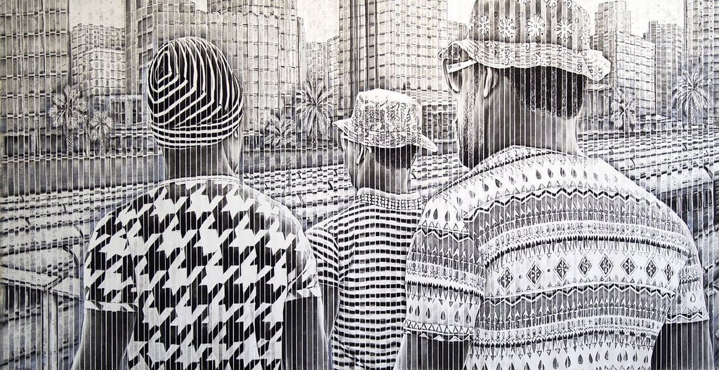 OmenkaGallery's tweet photo. Gary Stephens' portraits pay homage to the African traditions of hair-braiding, hats, headscarves and contemporary urban style. 'Walking to Braamfontein', charcoal on folded paper with string, 112x201cm
#garystephens #art #artist #drawing #drawings #contemporaryart https://t.co/OzxNdQDIOU