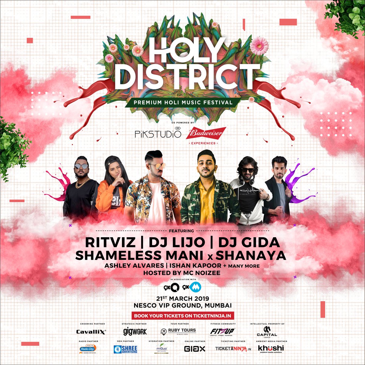 9xmHaqSe's tweet photo. Get ready for this humongous celebration combined with music and colors to encapsulate you with the perfect HOLI vibe at HolyDistrict2019.
featuring @Ritviz and many more
21st March 2019 | NESCO VIP GROUND
Ticket Link - https://t.co/O5sAWQCKAk
#BudweiserIndia #PikStudio #Cavallix https://t.co/Q4HgqMaVRJ