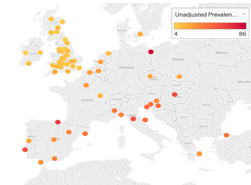 BURSTurology's tweet image. Unadjusted cancer prevalence rates in haematuria clinics across Europe – are some over-investigating? #IDENTIFYstudy @BURSTurology