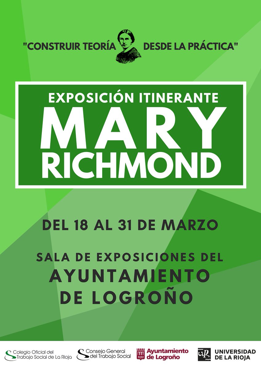COTSASLaRioja's tweet photo. EXPOSICION MARY RICHMOND
Del 18 al 31 de marzo
Sala de Exposiciones del Ayuntamiento de Logroño
@COTSASLaRioja @TSUnirioja @JSSocialLogrono https://t.co/igol836SKc