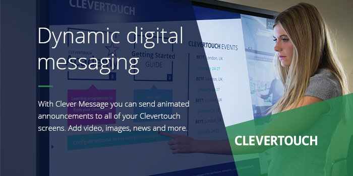 myClevertouch's tweet photo. Send your school's messages to every Clevertouch screen in an instant https://t.co/nCbikpHPaY #clevermessage #clevertouch https://t.co/ZdZ7SXjOef