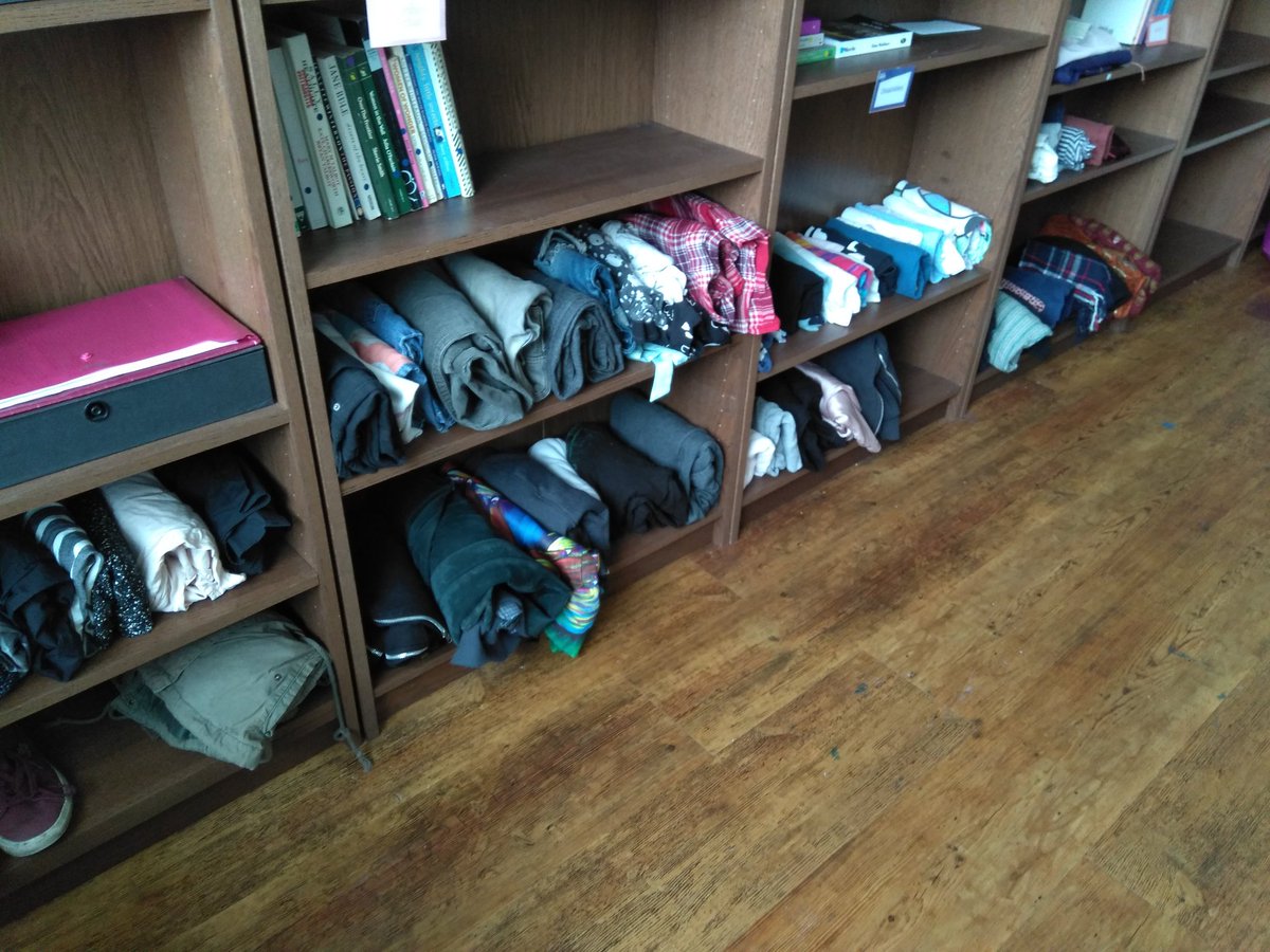There's now a permanent clothes swap in the SU safe space! If you need gender affirming clothes but are strapped for cash come take a look! There's a little bit of everything!