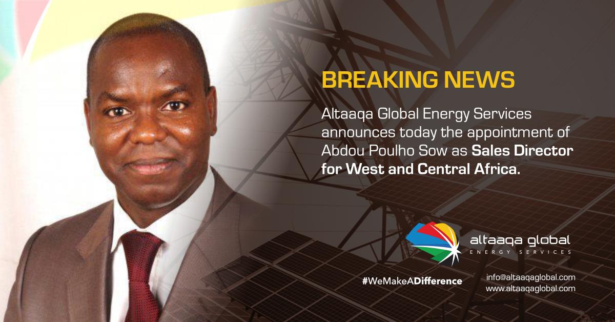 Altaaqa Global Energy Services announces today the appointment of Abdou Poulho Sow as Sales Director for West and Central Africa. #AltaaqaGlobalEnergyServices #ZahidGroup #Zahid #WeMakeADifference