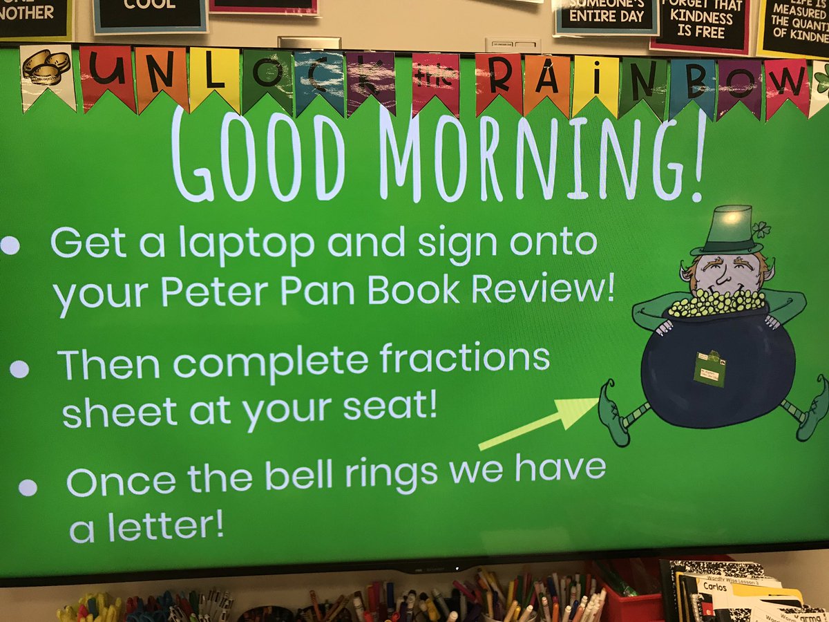 MsSnydersClass's tweet image. Ready to unlock the rainbow! Lucky left us a letter and where else do we find our gold other than under the rainbow! 🌈 🍀