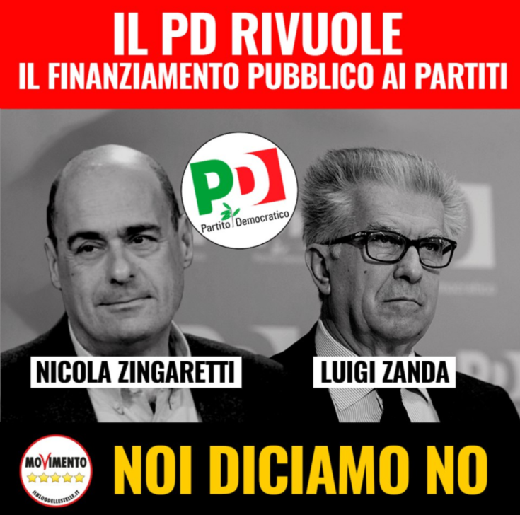 PolpoFinto's tweet photo. Nel nuovo #PD rinnovato da #Zingaretti, il nuovo tesoriere #Zanda (in politica solo da 43 anni, un neofita) ha una nuova proposta: il finanziamento pubblico ai partiti... 

#M5S dice NO (gli italiani l'hanno già fatto 26 anni fa) https://t.co/tiHcsMuq4r