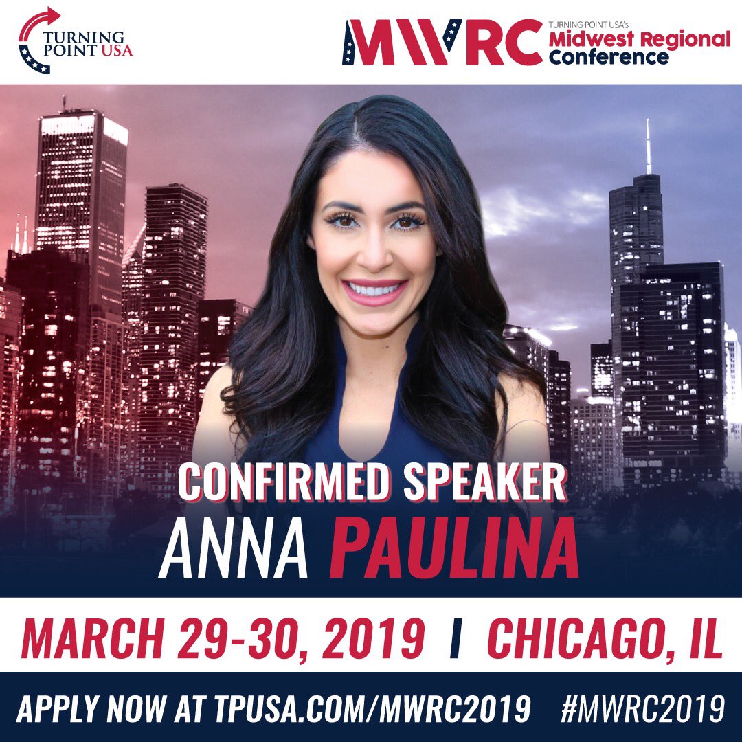 TPUSA's tweet image. We Have Some GREAT Speakers Confirmed For #MWRC2019 

@TheOfficerTatum 
@realannapaulina 
@KyleKashuv 
...&amp;amp; More! 

Will We See YOU In Chicago? 

APPLY! TPUSA.com/MWRC2019