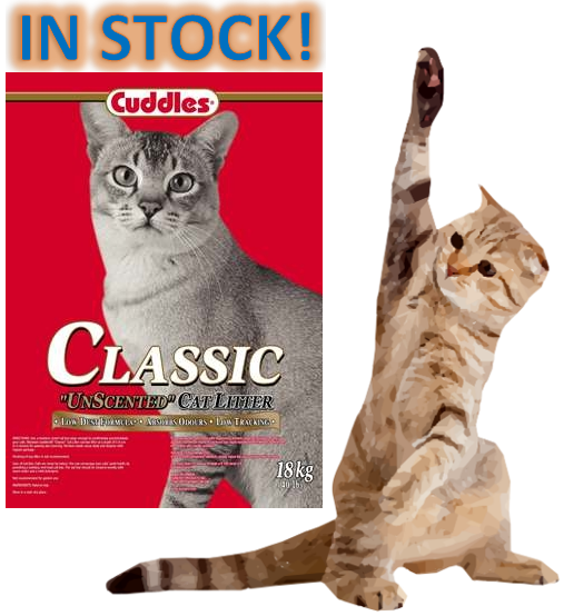 This is not an illusion... After a long time waiting, #FINALLY The #Cuddles Classic Litter (Unscented) is BACK IN STOCK! #TGIF 😺