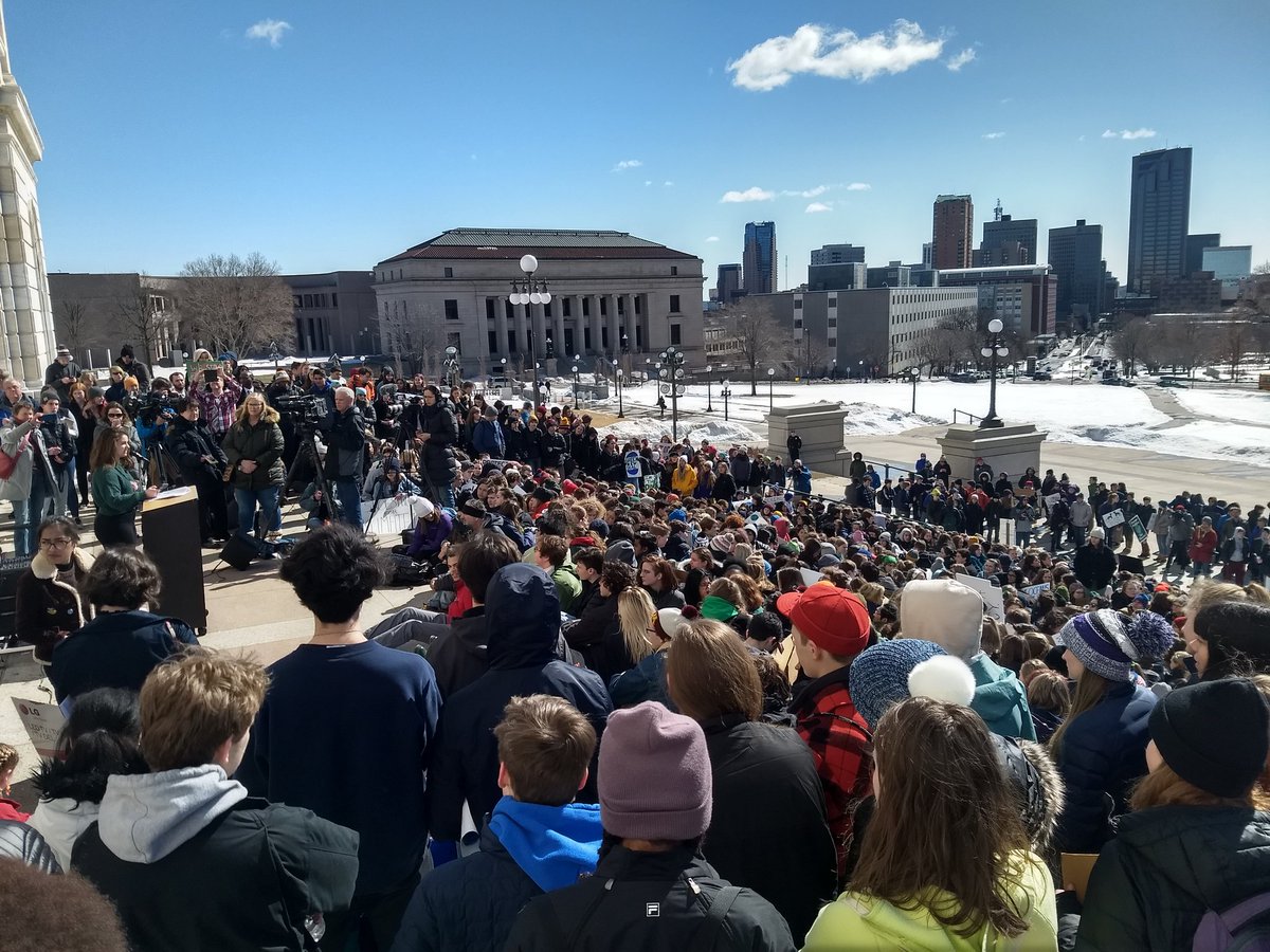 EricHolthaus's tweet image. There's got to be at least 1,000 people here in St Paul MN. The atmosphere of the crowd is electric.
#climatestrike