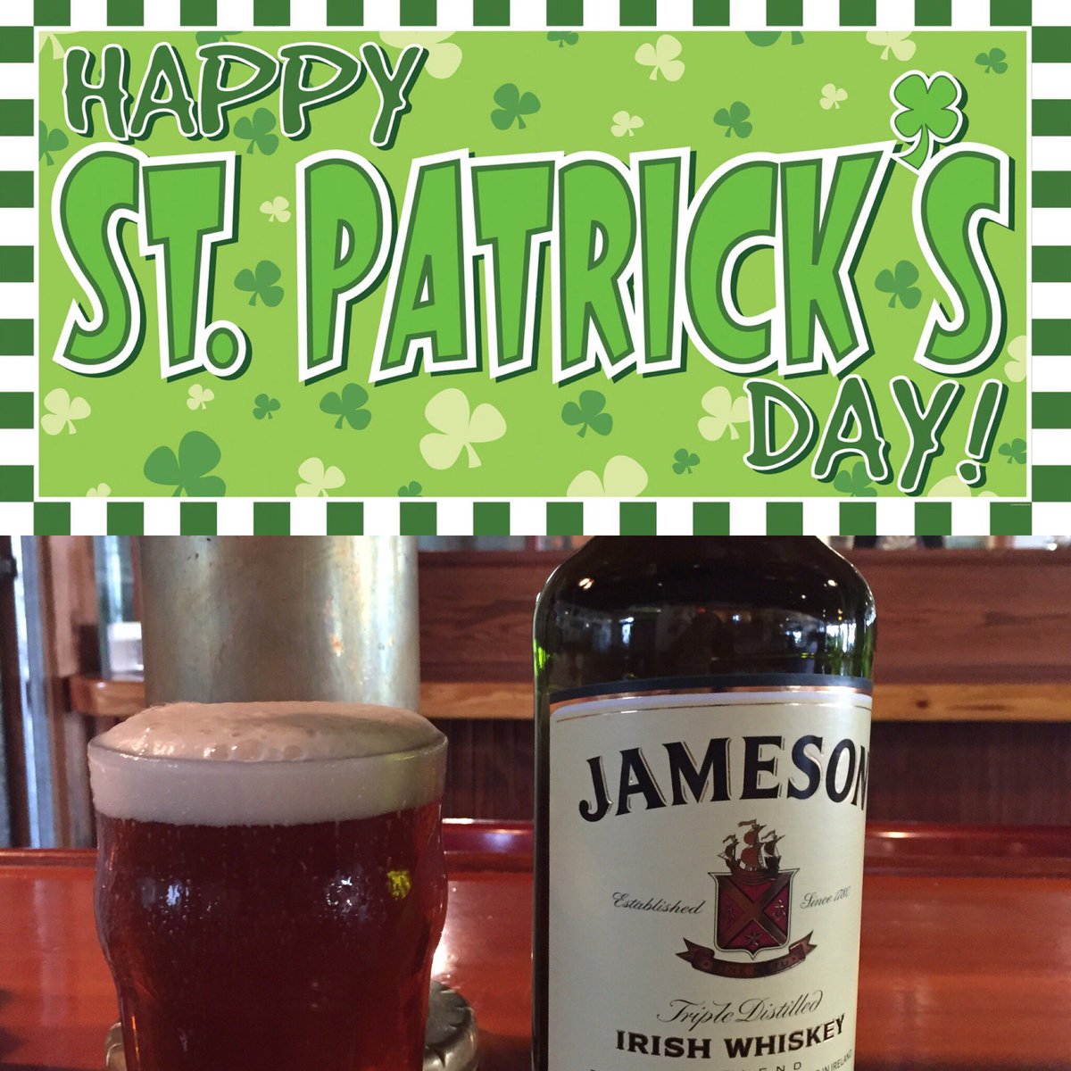 Happy St. Patrick’s Day our drink special today is a five dollar shot of Jameson with a pint of beer #hollywooddistrict #oregoncraftbeer #drinking #whiskey #stpattysday