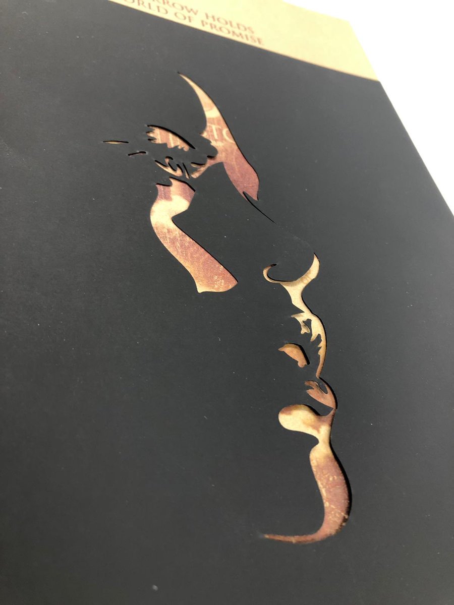 LEAprinters's tweet photo. Personalised gold foil envelope &amp; face profile laser etched cover https://t.co/hKTOq57di9