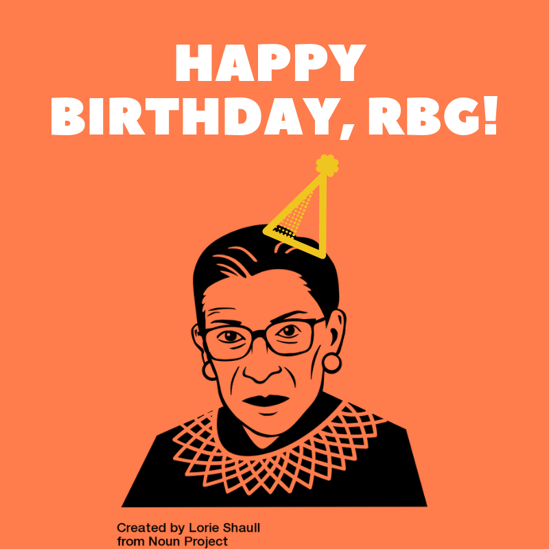 Supreme Court Justice Ruth Bader Ginsburg is 86 years young today. Happy birthday, Justice Ginsburg! 