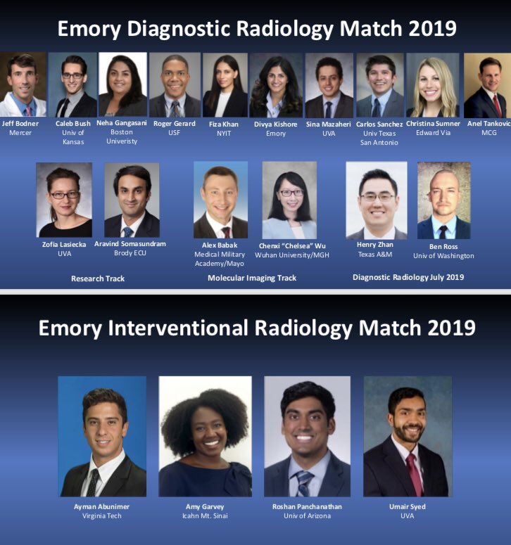 Congrats to the Emory IR and DR draft class 2019!!! Looking forward to you joining us <a href="/EmoryIRad/">Emory University Interventional Radiology</a> and @EmoryRadiology!! <a href="/angiowoman/">Janice Newsome MD FSIR</a> @billmajdalany @ZachBercuMD