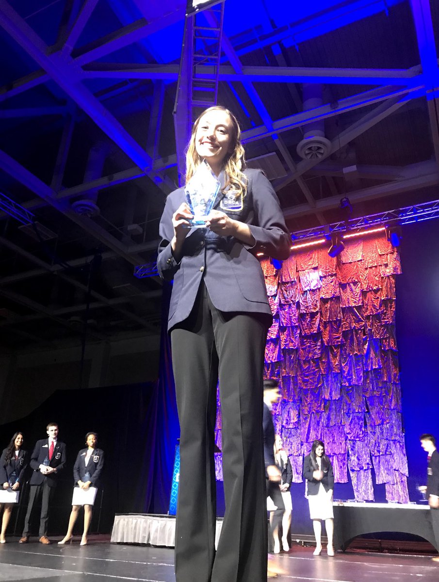 Vicka Heidt (‘20) placed second in Hospitality and Tourism Professional Selling! 🔷