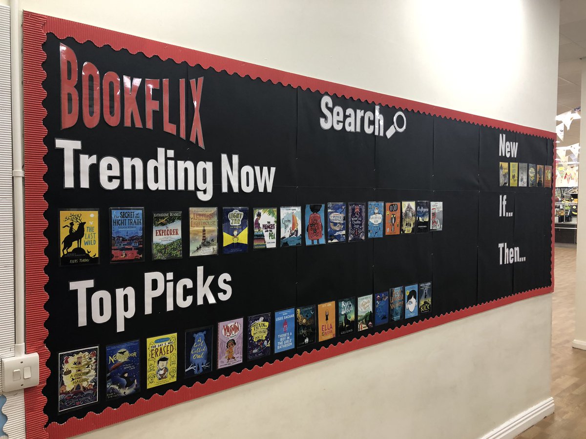 Our #bookflix display is coming together! Loving hearing children discuss their favourites as they walk past and their excitement to know all of these books are now in our library thanks to so many generous friends of Smithdown #smithdownreaders