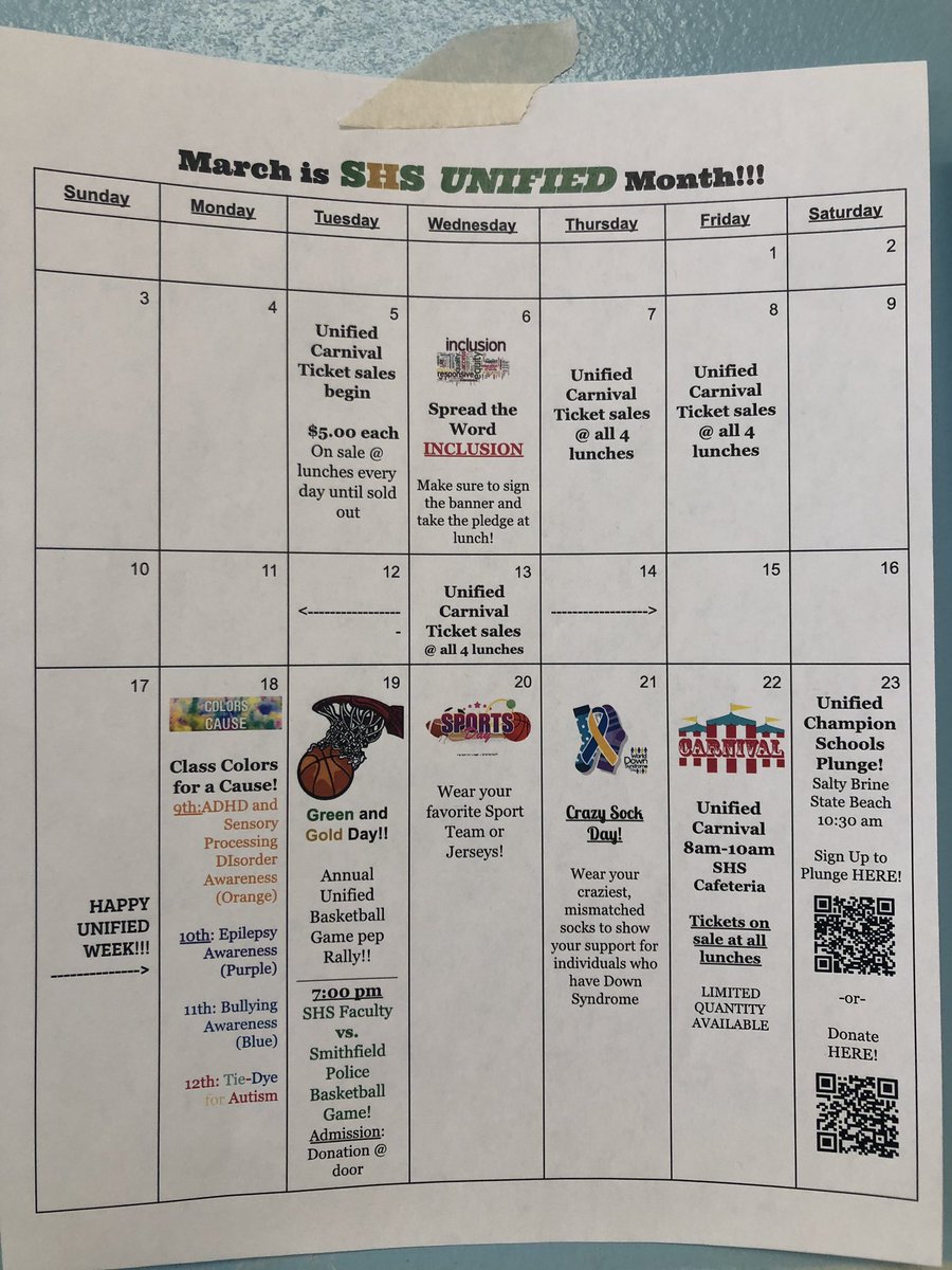Everyone remember to join in the fun next week for our unified spirit week!!!! Participate in penny wars!!