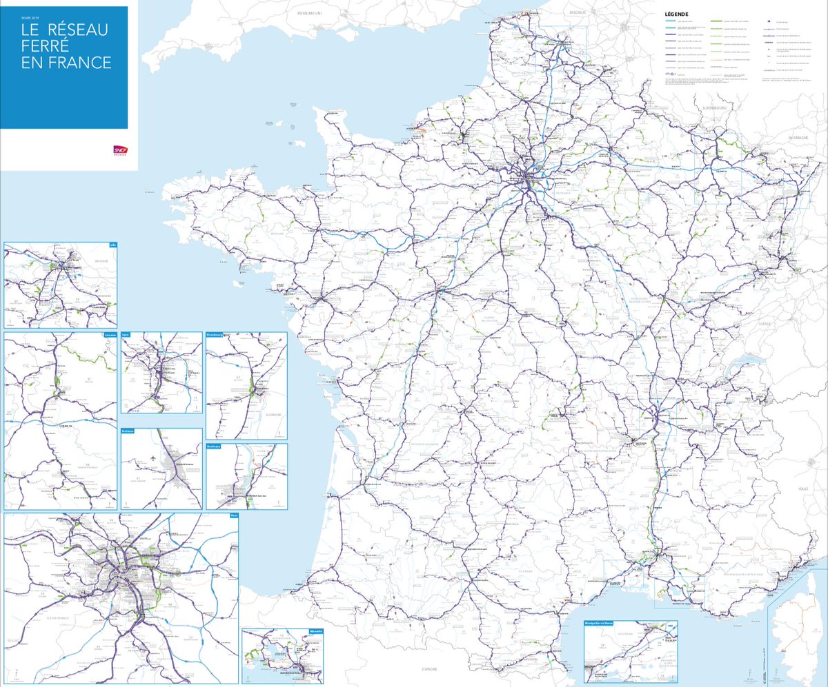 carte du réseau ferré en france en 2020