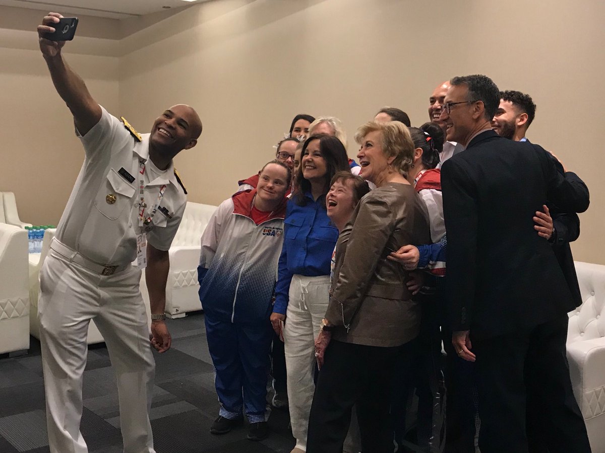 SBALinda's tweet photo. The @SpecialOlympics are special in every way. The sheer joy of life and belief in purpose is always on the face of these athletes. It is both inspirational and humbling. So grateful for this experience! #MeetTheDetermined @specialolyUSA @WorldGamesAD @SBAgov @USAinUAE https://t.co/2DDIQS3oPF