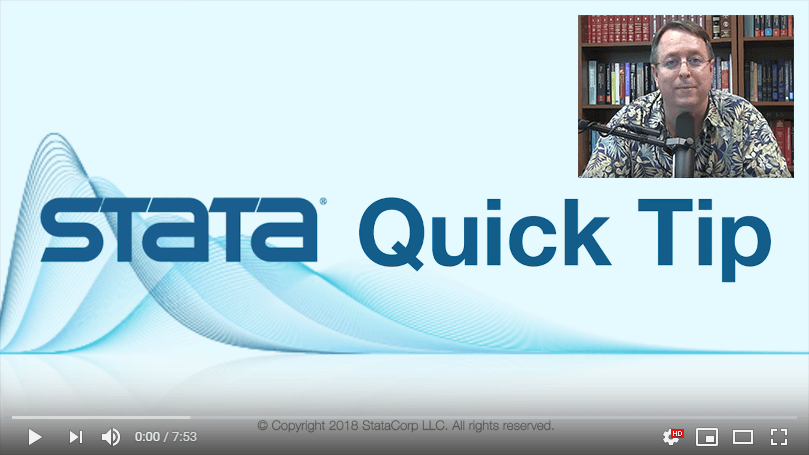 Stata's tweet image. Chuck Huber, our Associate Director of Statistical Outreach, wants you to stop what you&apos;re doing for a second and let him show you two of his favorite commands in Stata: #margins and #marginsplot bit.ly/2udSIhv #StataQuickTip