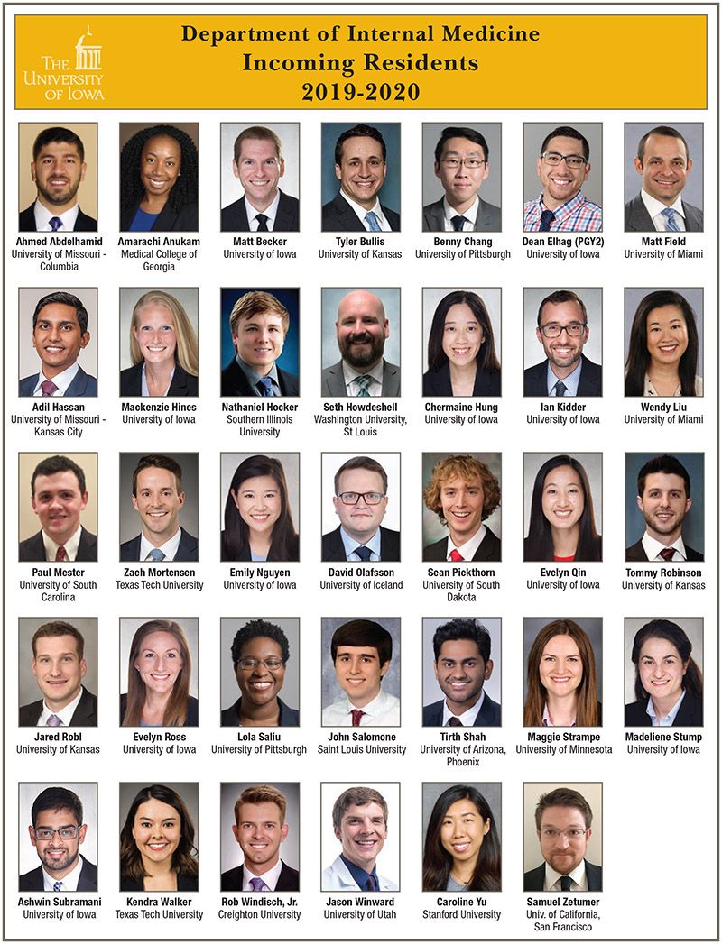 We are proud to introduce our incoming Intern Class of 2019-20! This group comes from 15 different states and 20 different institutions in every corner of the United States. And Iceland! Welcome, Interns! #Match2019 | @iowamed | #UIMatchDay