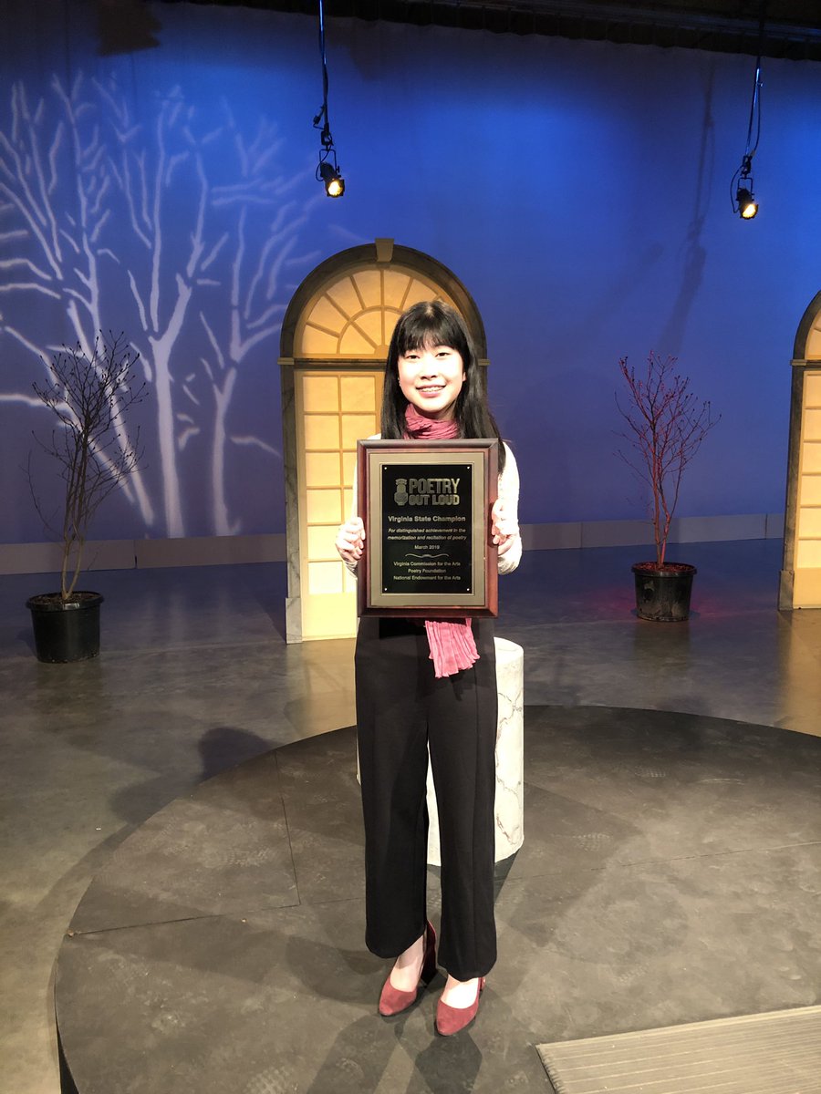 <a href="/VDOE_News/">VDOE News</a> Check out this year’s VAPoetry Out Loud finalists. They were joined by @VASecofEdu and <a href="/ChristylezBacon/">Christylez Bacon</a> at today’s comp. Congrats to Katherine Nguyen, from Colonial Forge HS, Fredericksburg, VA for her 1st place win. She will represent VA at the nat. level next month.