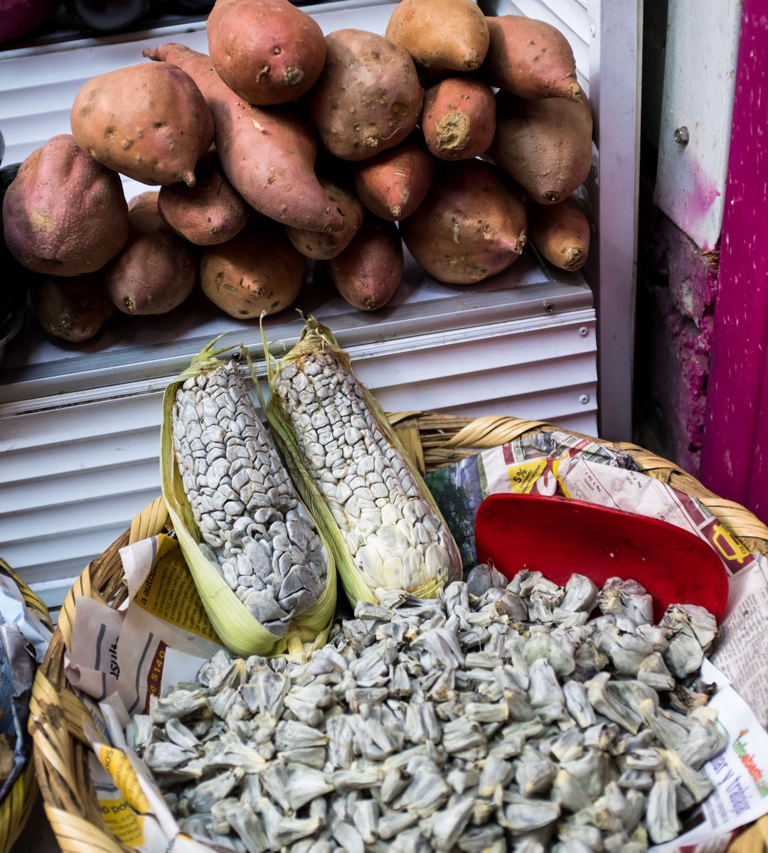 Fresh huitlacoche at Jamaica Market.