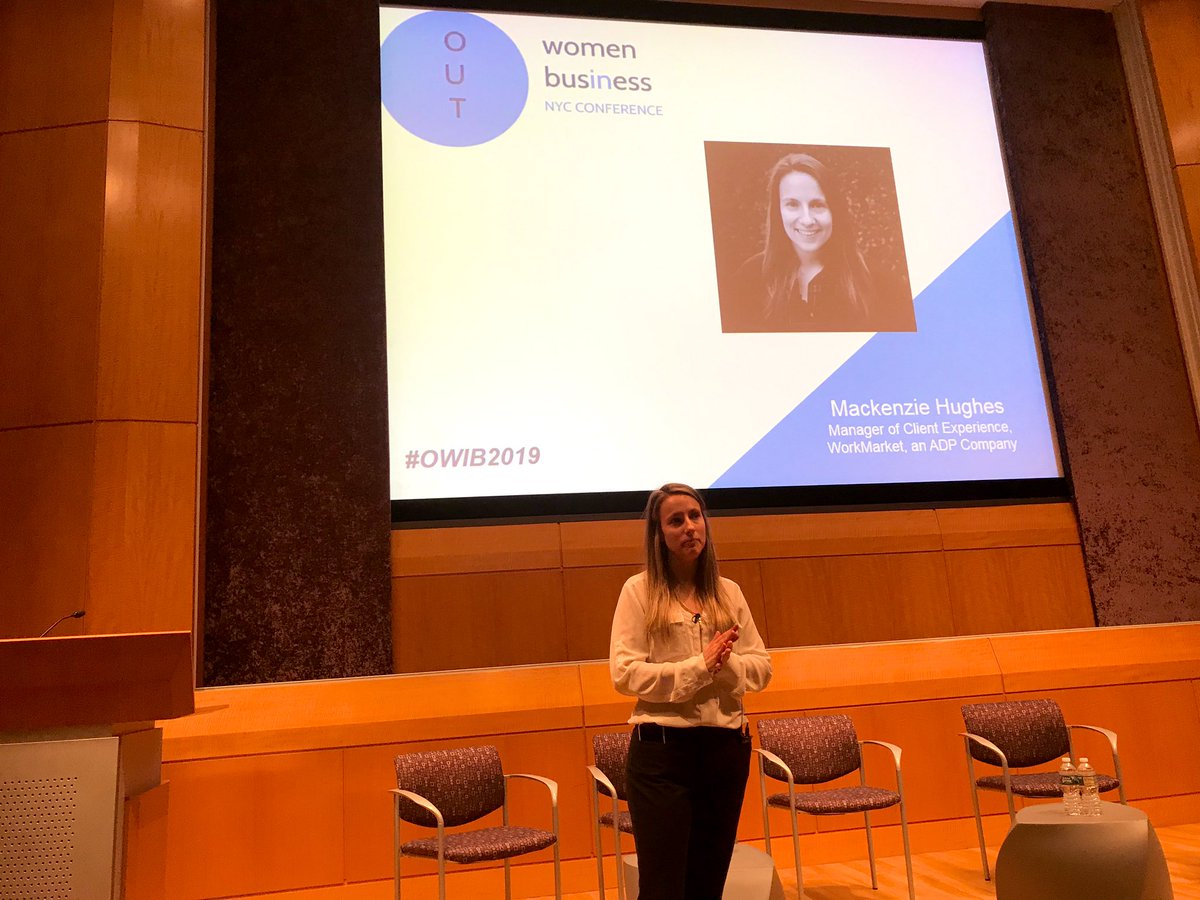 jensaudenaert's tweet image. OWIB is off to a great start with opening comments from #workmarket ‘s Mackenzie Hughes! #owib #outwomeninbusiness #romba #adp @ReachingOutMBA @ADPCareers @workmarket