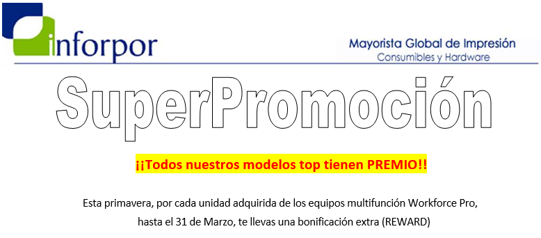 Inforpor's tweet image. Superpromoción @Epson_ES multifuncionales con unos precios de locura
Consulta a tu comercial por los equipos #WORKFORCEPRO