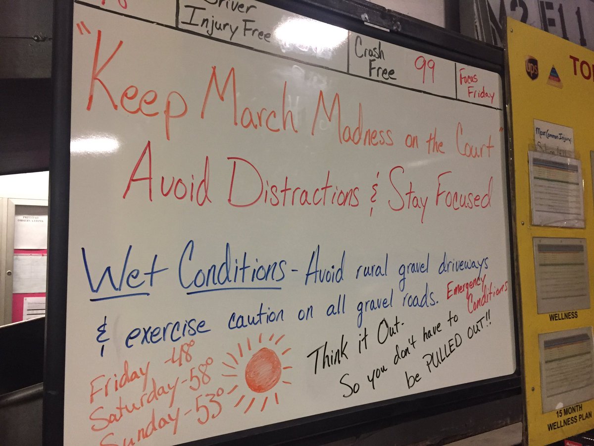 UPStopekasafety's tweet photo. Keep March Madness on the Court!! Avoid distractions, STAY FOCUSED & cut down the nets!! #imasafemaker #cpcdsafety @wardell_hooks @UPSMorganT @WilliamButschle https://t.co/JSIjr4Zx4N